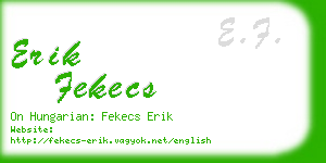 erik fekecs business card